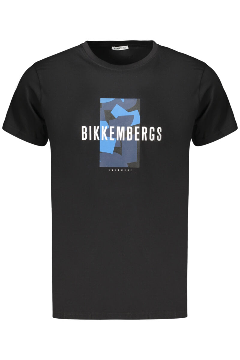 BIKKEMBERGS PÁNSKÉ TRIČKO S KRÁTKÝM RUKÁVEM ČERNÉ