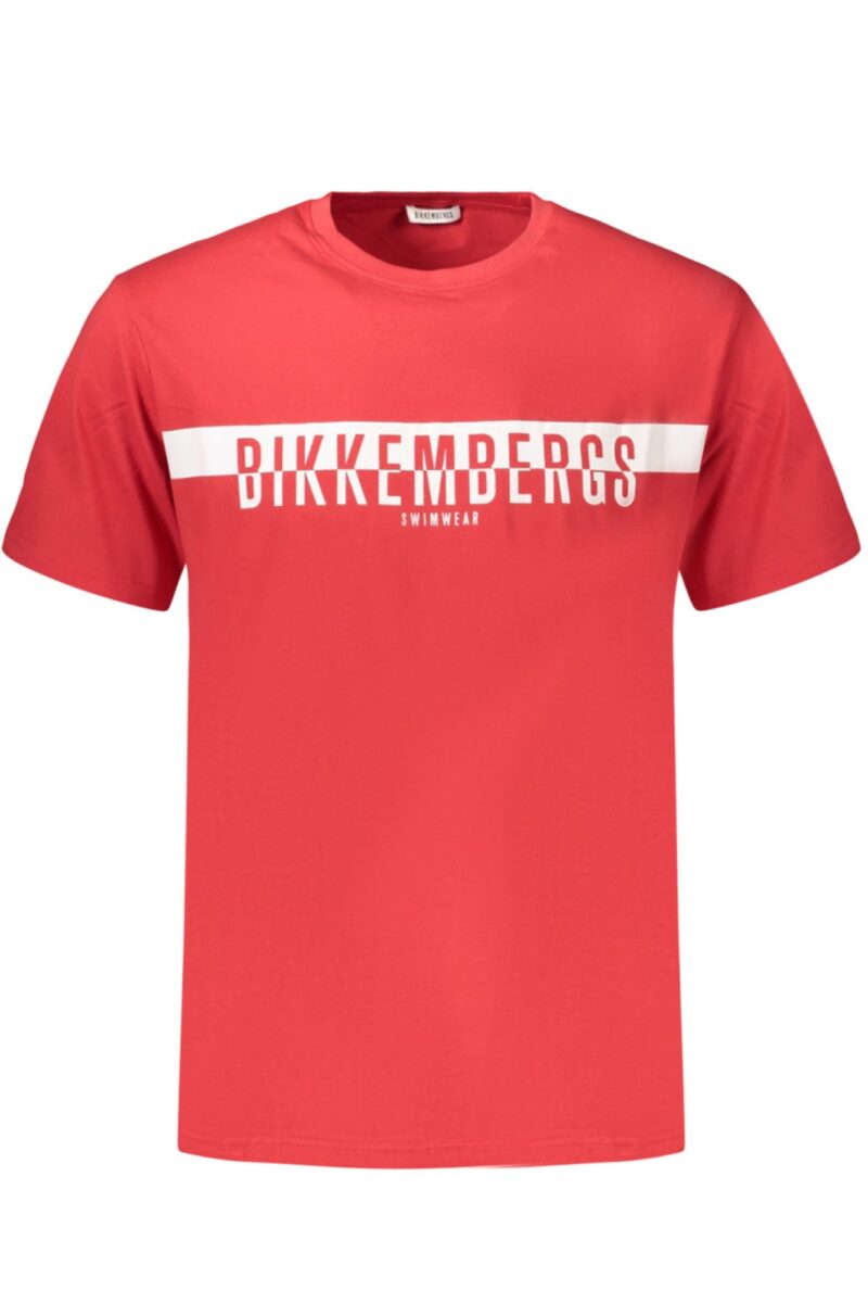 BIKKEMBERGS PÁNSKÉ TRIČKO S KRÁTKÝM RUKÁVEM ČERVENÉ