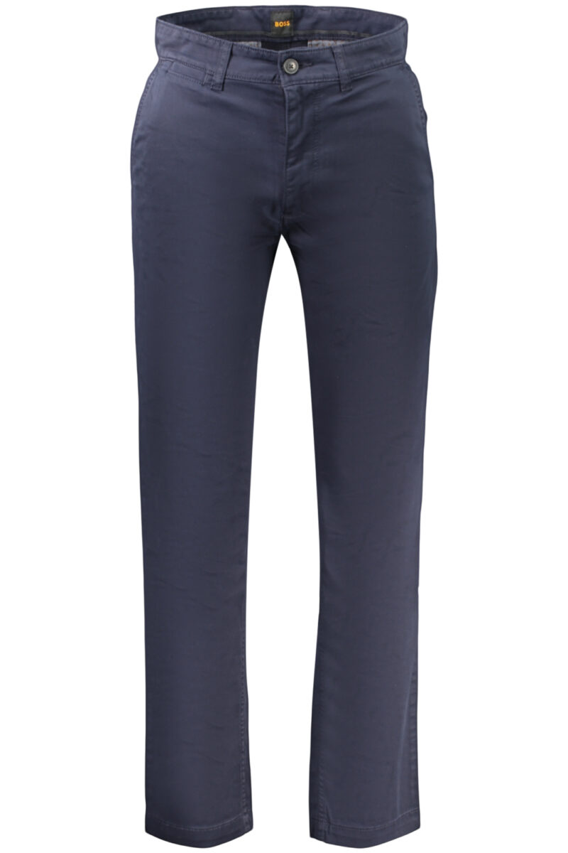 BOSS MUŽI MODRÉ BŘEZENÉ PANTALONY