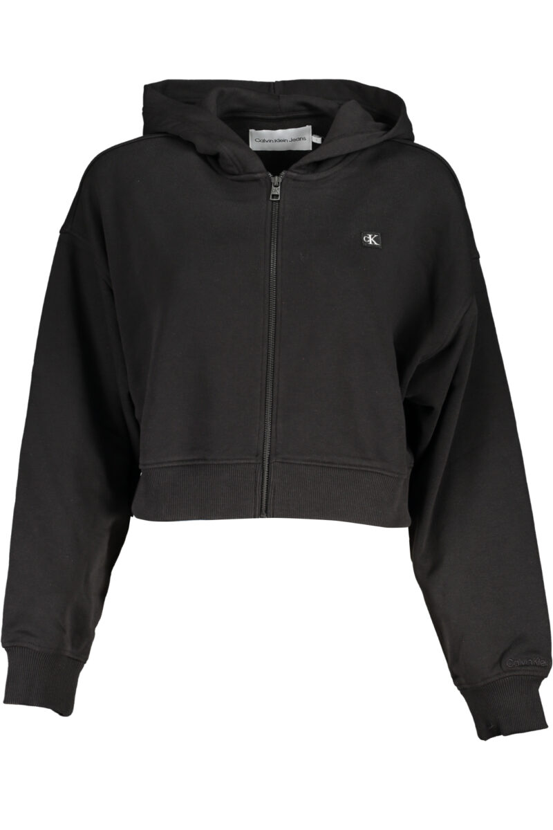 ČERNÁ MIKINA S KAPUCÍ A ZIPEM CALVIN KLEIN PRO ŽENY