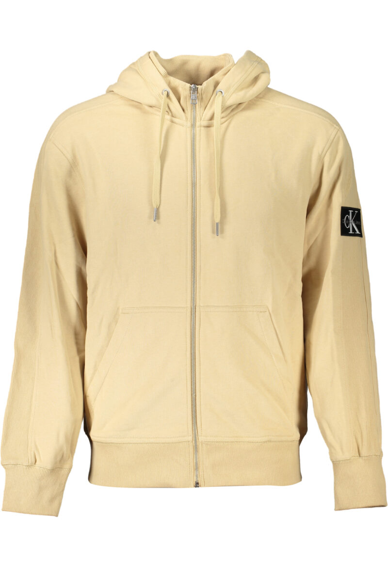 CALVIN KLEIN PÁNSKÁ MIKINA NA ZIP BÉŽOVÁ