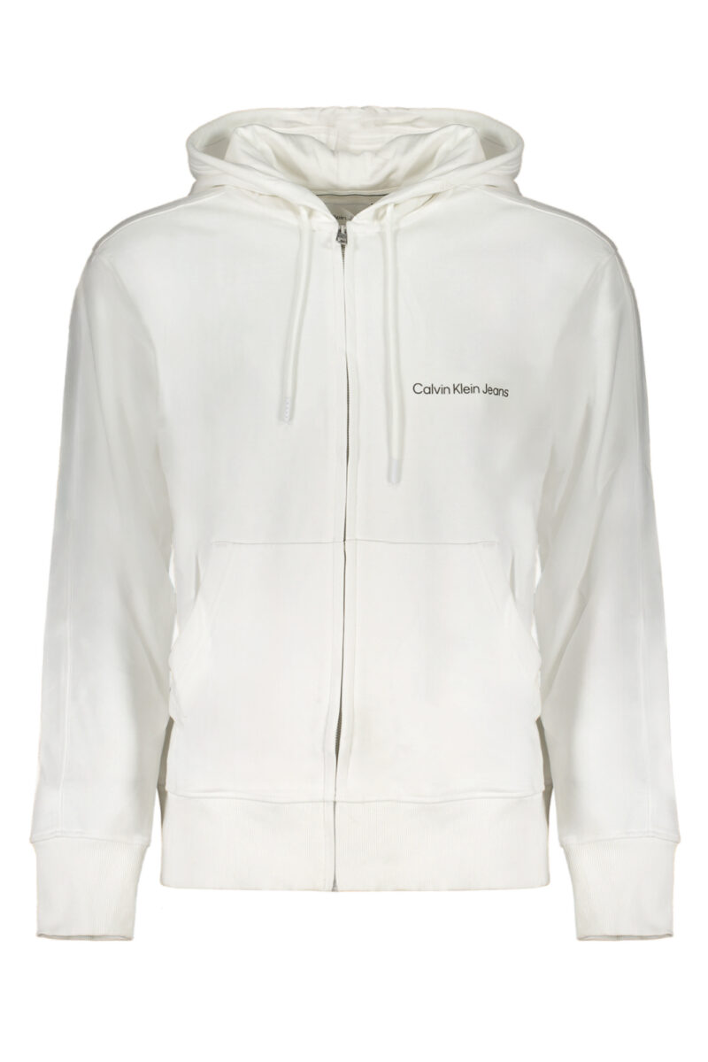 CALVIN KLEIN PÁNSKÁ MIKINA NA ZIP BÍLÁ