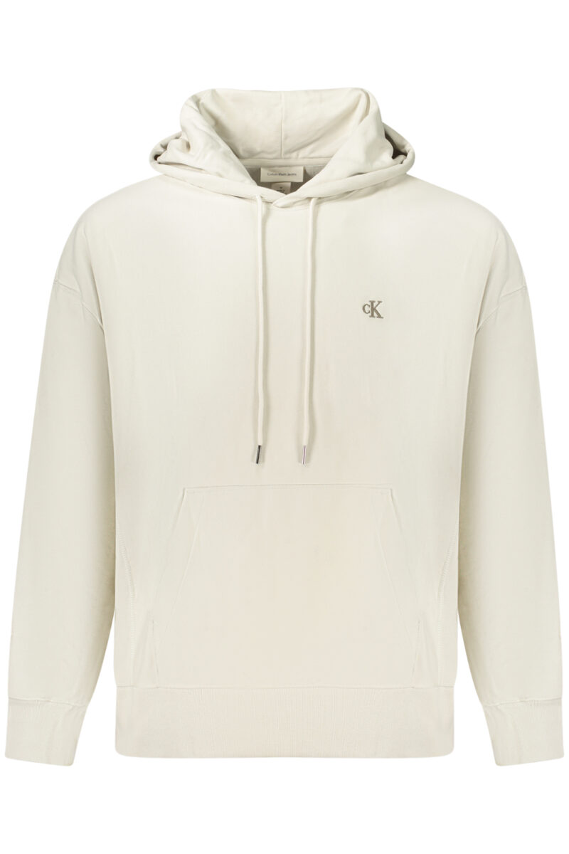 CALVIN KLEIN MUŽSKÁ FLEECE S CAPSOU A ZIPSEM, BÉŽOVÁ