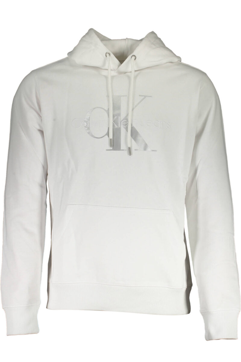 PÁNSKÁ MIKINA BEZ ZIPU BÍLÁ CALVIN KLEIN