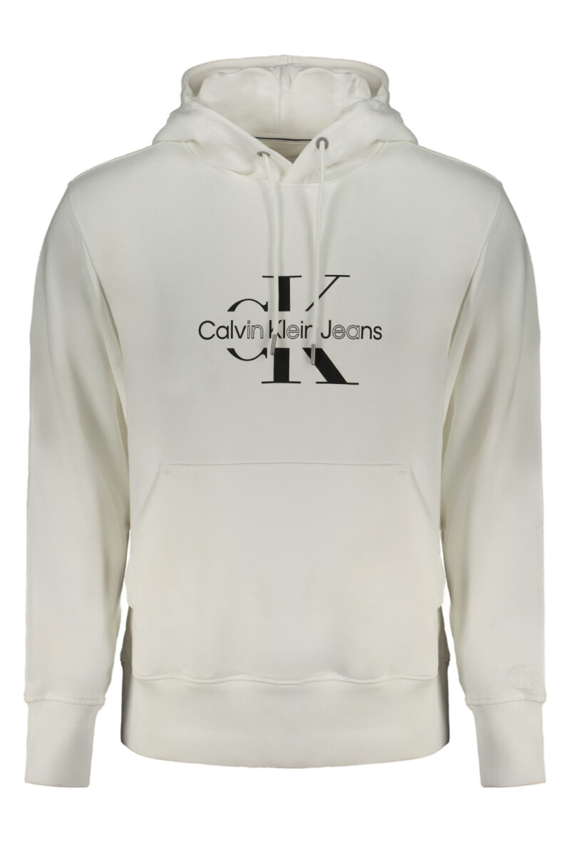 BÍLÁ MIKINA BEZ ZIPU PRO MUŽE CALVIN KLEIN