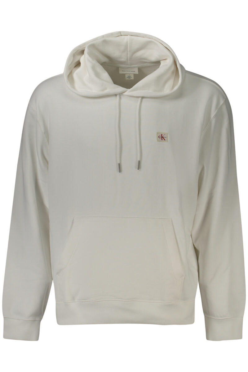PÁNSKÁ MIKINA S KAPUCÍ A ZIPEM CALVIN KLEIN BÍLÁ
