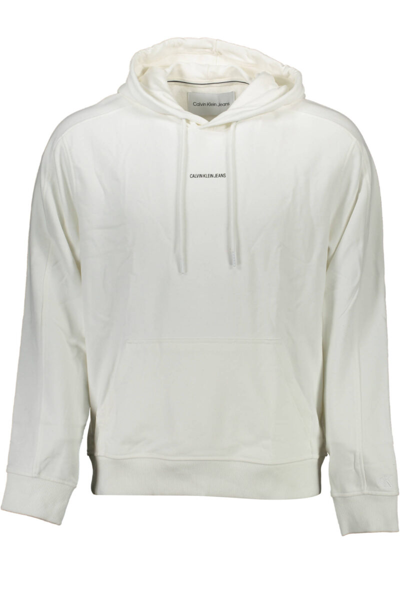 PÁNSKÁ MIKINA S KAPUCÍ A ZIPEM CALVIN KLEIN BÍLÁ