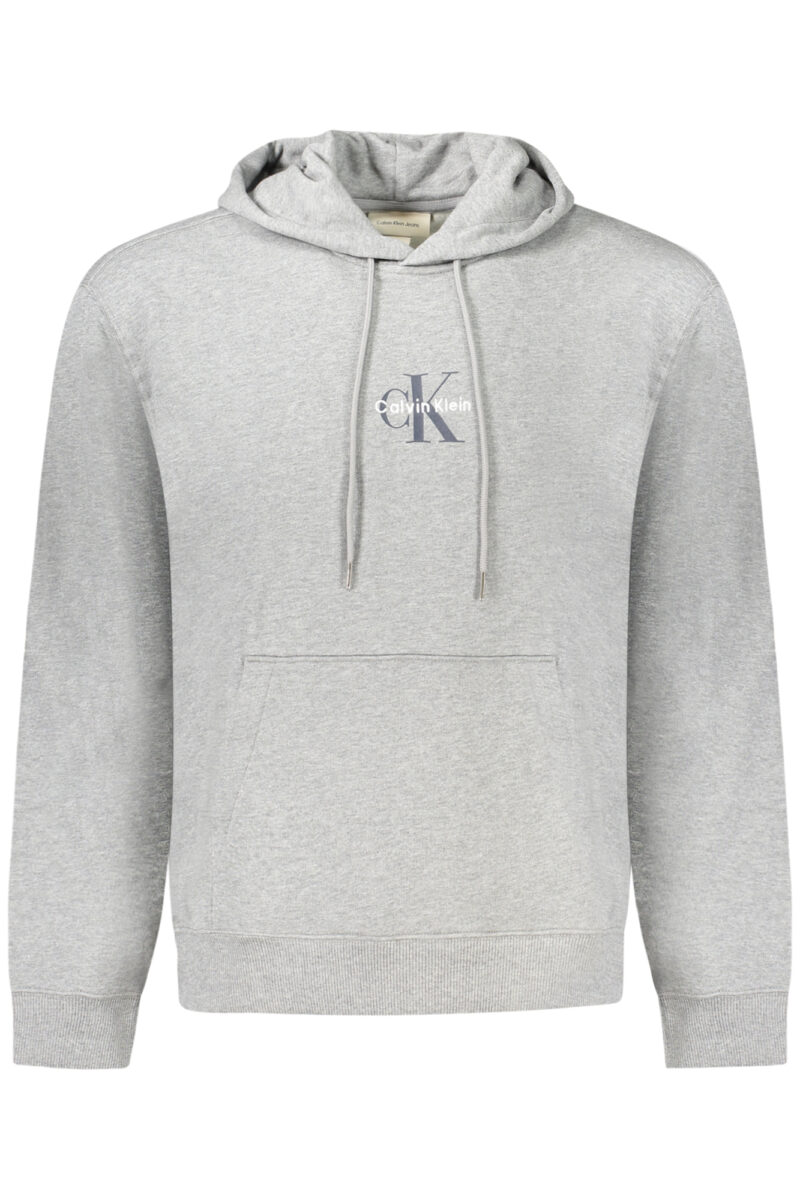 ŠEDÁ MIKINA S KAPUCÍ A ZIPEM PRO MUŽE OD ZNAČKY CALVIN KLEIN