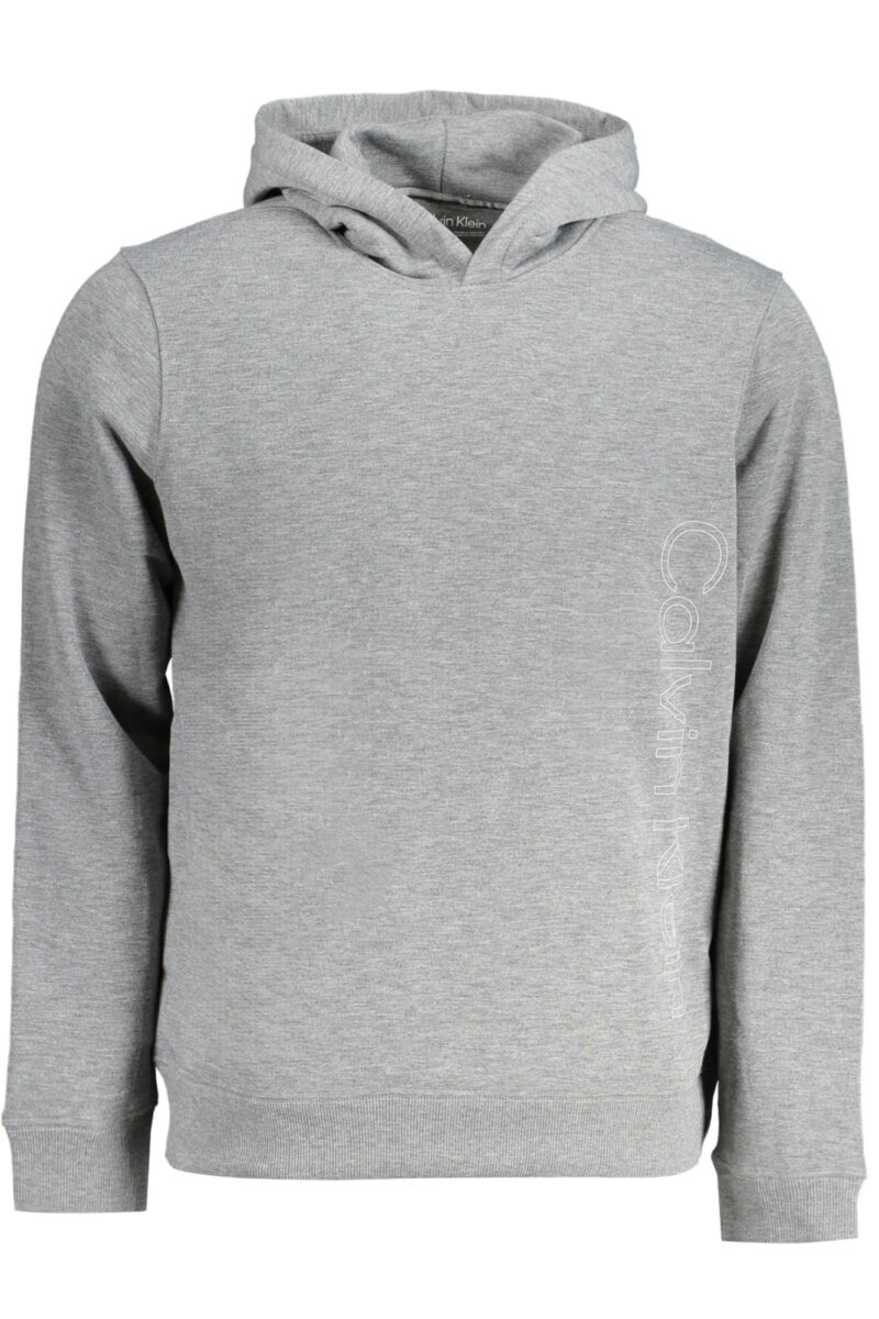 CALVIN KLEIN MUŽSKÁ FLEECE S CAPSOU A ZIPEM ŠEDÁ