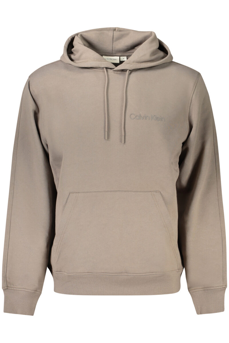 CALVIN KLEIN PÁNSKÁ MIKINA BEZ ZIPU HNĚDÁ