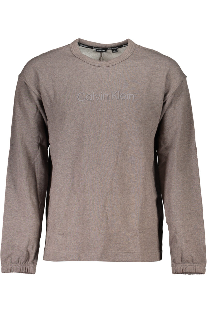 CALVIN KLEIN MEN'S HNĚDÁ MIKINA BEZ ZIPU