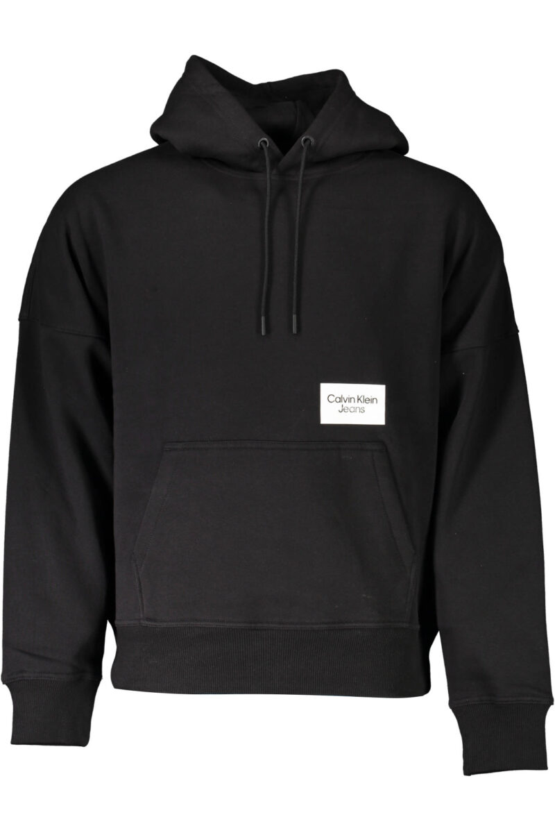 ČERNÁ MIKINA S KAPUCÍ A ZIPEM PRO MUŽE CALVIN KLEIN