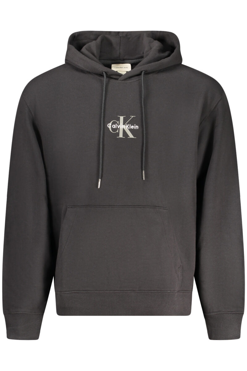 ČERNÁ PŘÍZOVÁ KAPUCŇÁKOVÁ KOŠILE S ZIPEM OD CALVIN KLEIN MEN