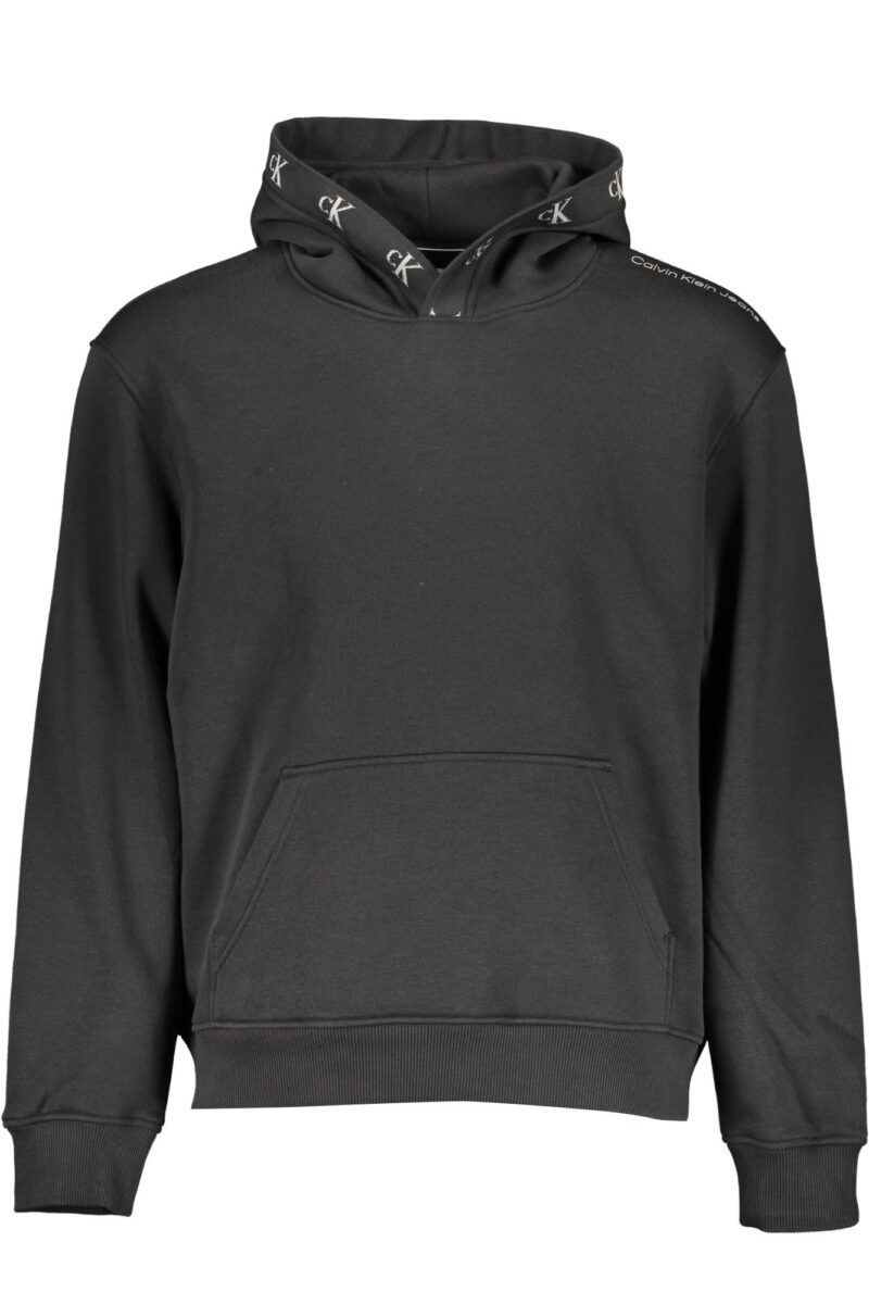 ČERNÁ MIKINA S KAPUCÍ A ZIPEM PRO MUŽE CALVIN KLEIN