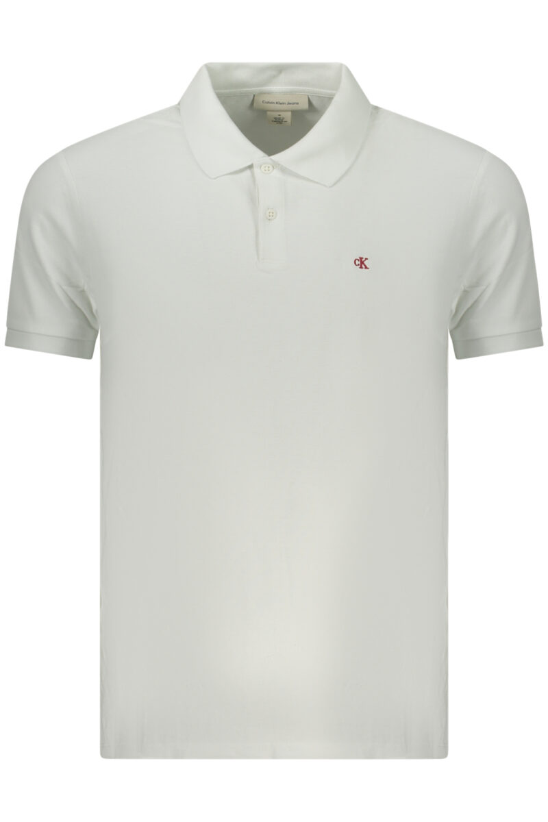 MUŽSKÁ BÍLÁ POLO KOŠILE S KRÁTKÝM RUKÁVEM CALVIN KLEIN