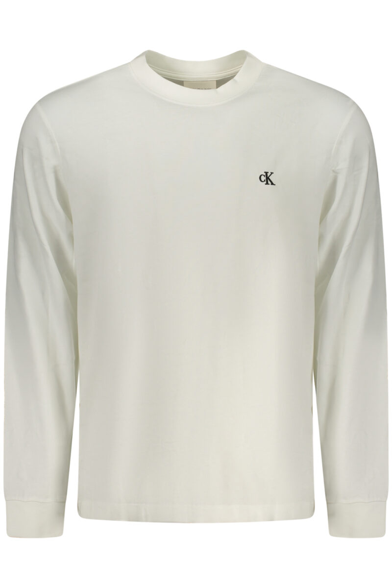 CALVIN KLEIN PÁNSKÉ TRIČKO S DLOUHÝM RUKÁVEM BÍLÉ
