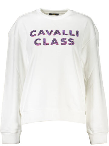 CAVALLI CLASS DÁMSKÁ MIKINA BEZ ZIPU BÍLÁ