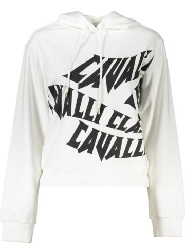 BÍLÁ DÁMSKÁ MIKINA BEZ ZIPU CAVALLI CLASS