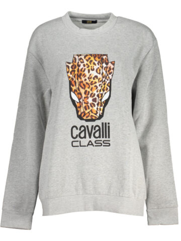 CAVALLI CLASS DÁMSKÁ MIKINA BEZ ZIPU ŠEDÁ