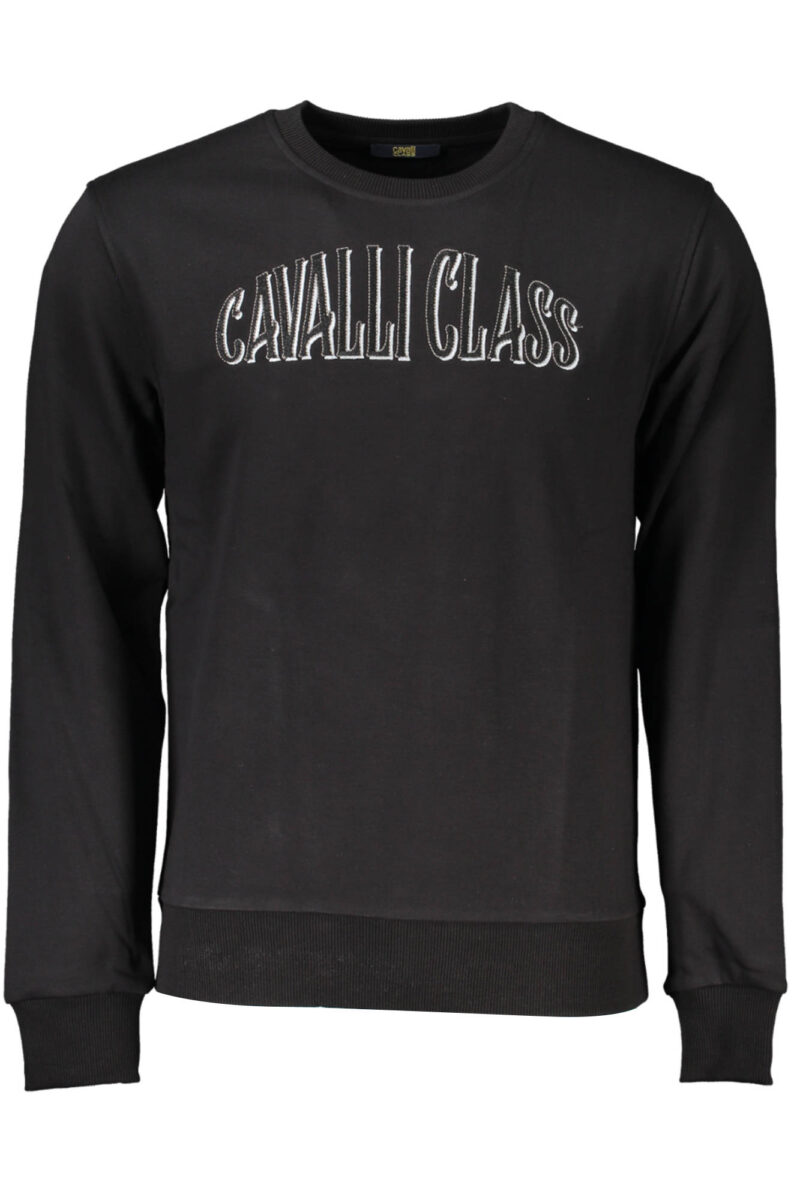 ČERNÁ MIKINA BEZ ZIPU CAVALLI CLASS PRO MUŽE