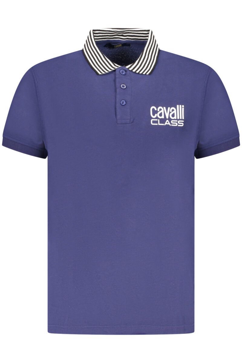 CAVALLI CLASS PÁNSKÉ POLO TRIČKO S KRÁTKÝM RUKÁVEM MODRÉ