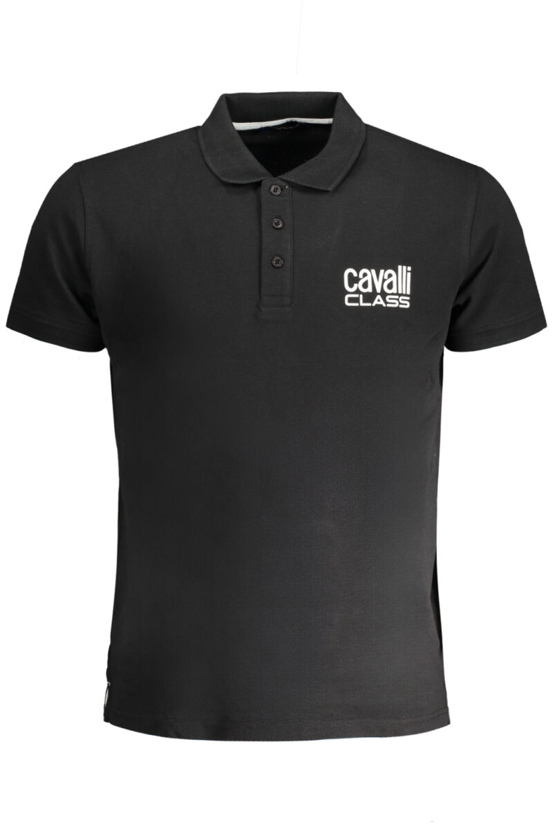 ČERNÁ PÁNSKÁ POLO KOŠILE S KRÁTKÝM RUKÁVEM CAVALLI CLASS