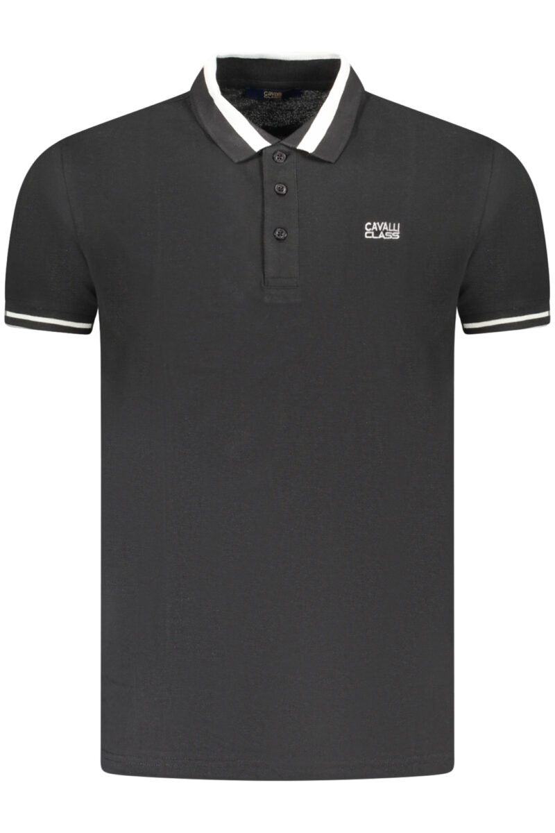 CAVALLI CLASS POLO KRATKÝ RUKÁV MUŽSKÁ ČERNÁ
