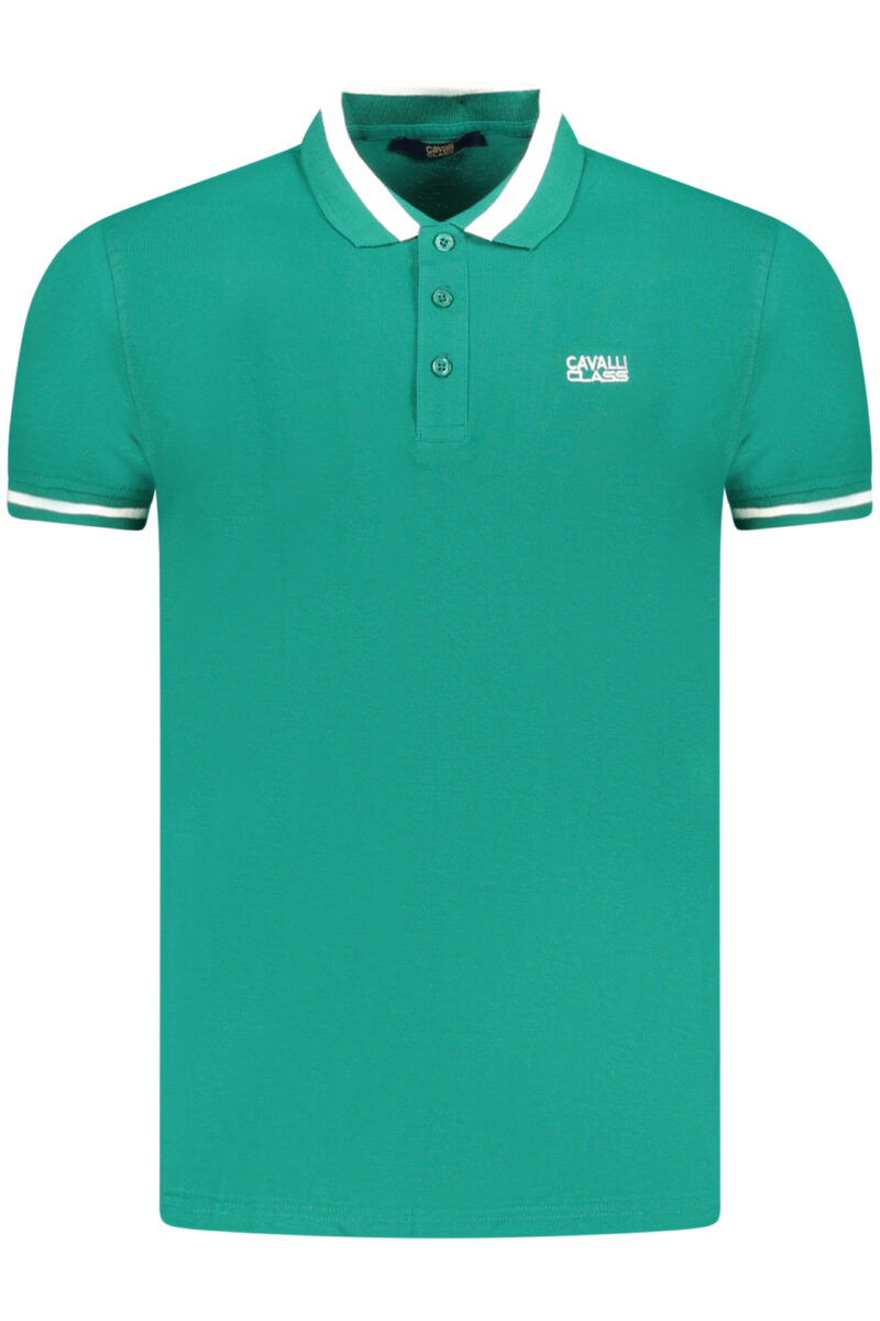 CAVALLI CLASS POLO TRIKO S KRÁTKÝM RUKÁVEM PRO MUŽE ZELENOU
