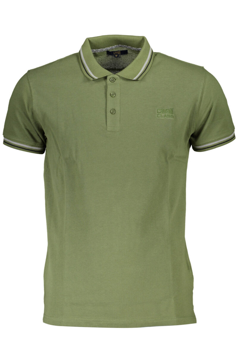 CAVALLI CLASS POLO TRIKO S KRÁTKÝM RUKÁVEM PRO MUŽE ZELENOU