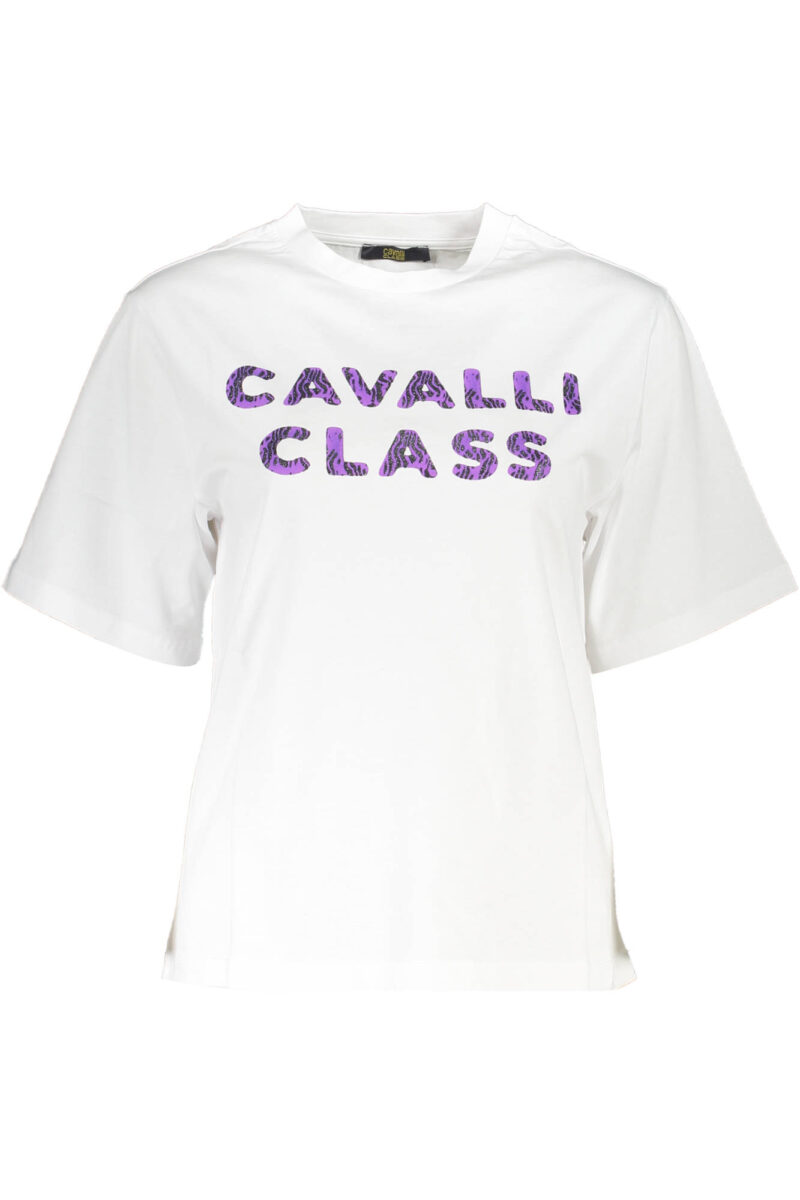 ŽENSKÝ TRIČKO CAVALLI CLASS S KRÁTKÝM RUKÁVEM BÍLÁ
