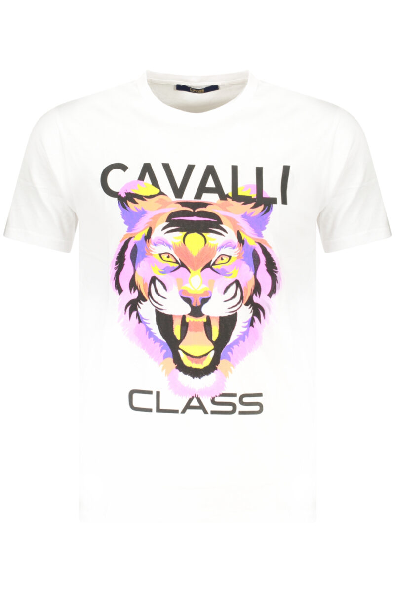 CAVALLI CLASS PÁNSKÉ TRIČKO S KRÁTKÝM RUKÁVEM BÍLÉ