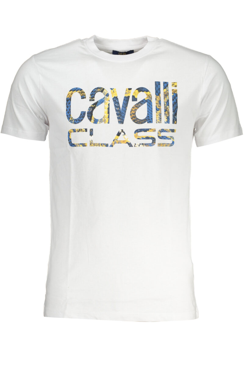 PÁNSKÉ TRIČKO S KRÁTKÝM RUKÁVEM CAVALLI CLASS BÍLÁ