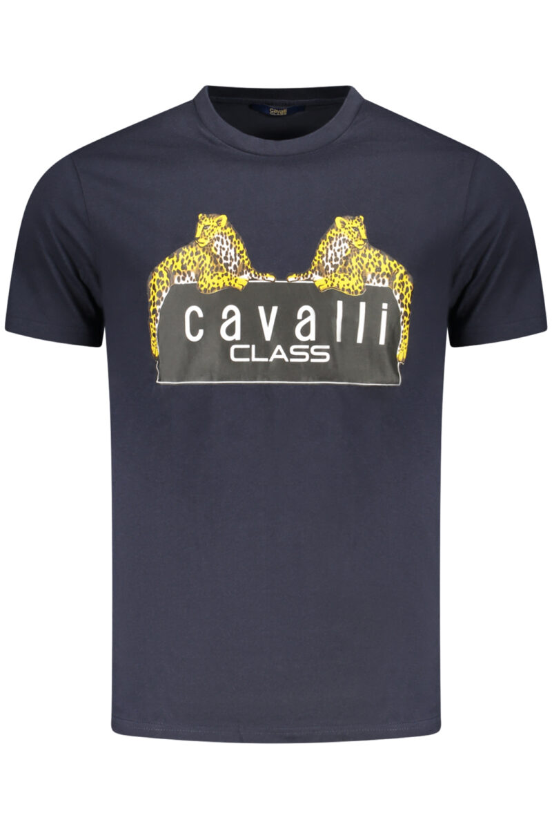 CAVALLI CLASS PÁNSKÉ TRIČKO S KRÁTKÝM RUKÁVEM MODRÉ