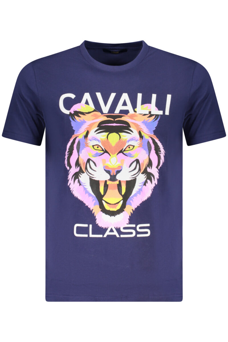 CAVALLI CLASS PÁNSKÉ TRIČKO S KRÁTKÝM RUKÁVEM MODRÉ
