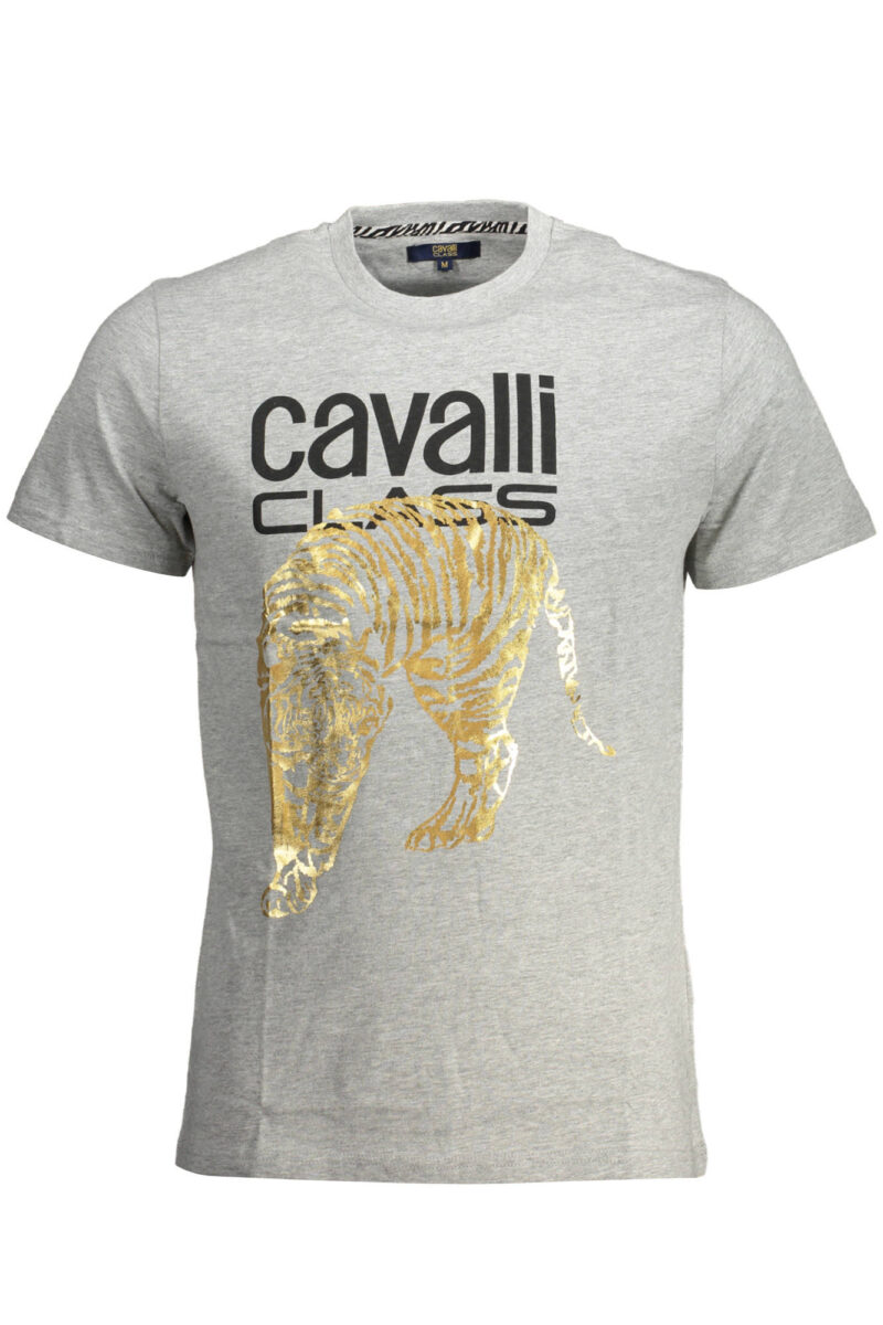 CAVALLI CLASS PÁNSKÉ TRIČKO S KRÁTKÝM RUKÁVEM ŠEDÉ