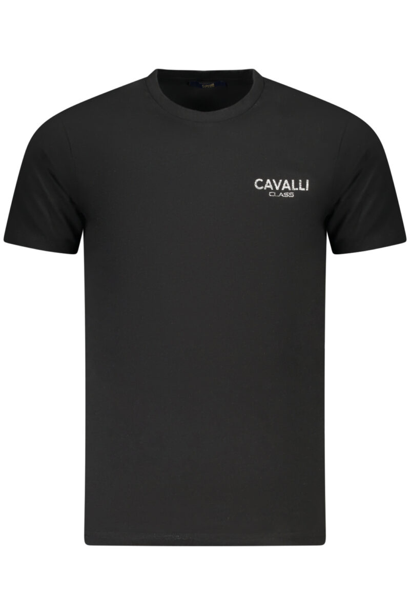 CAVALLI CLASS PÁNSKÉ TRIČKO S KRÁTKÝM RUKÁVEM ČERNÉ
