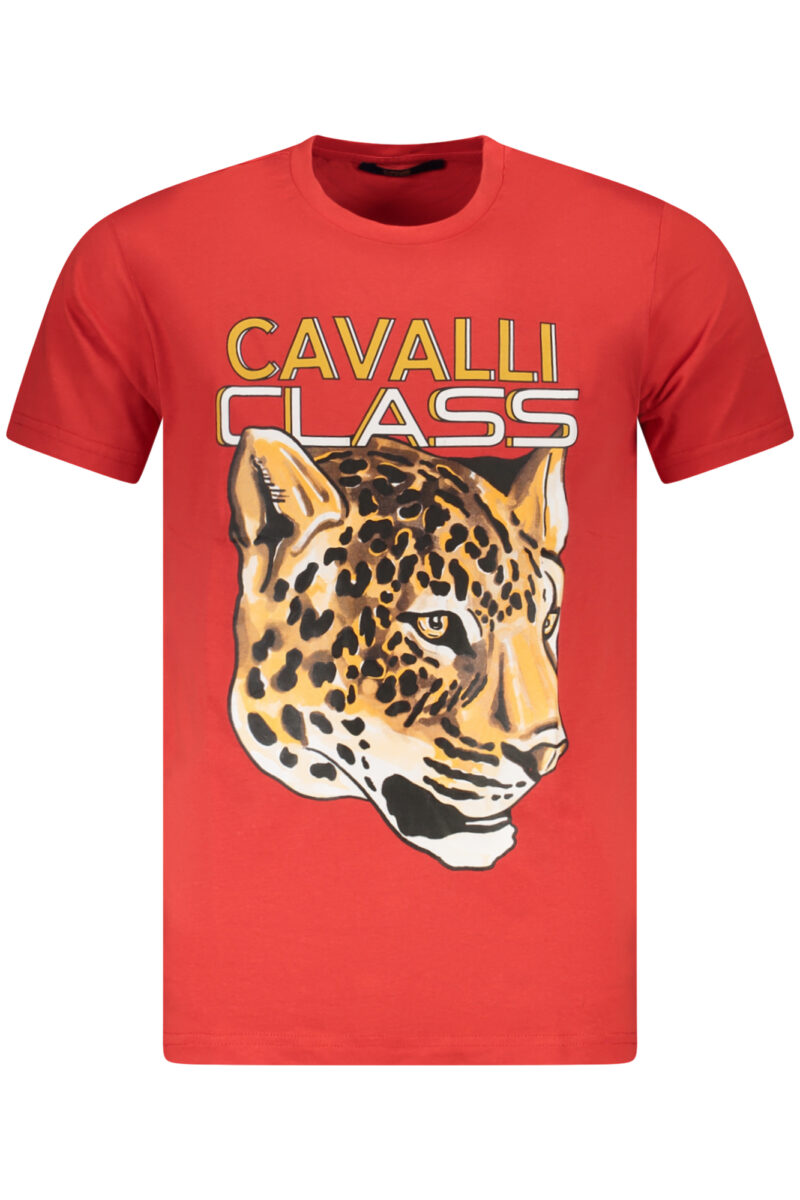 PÁNSKÉ TRIČKO CAVALLI CLASS S KRÁTKÝM RUKÁVEM ČERVENÉ