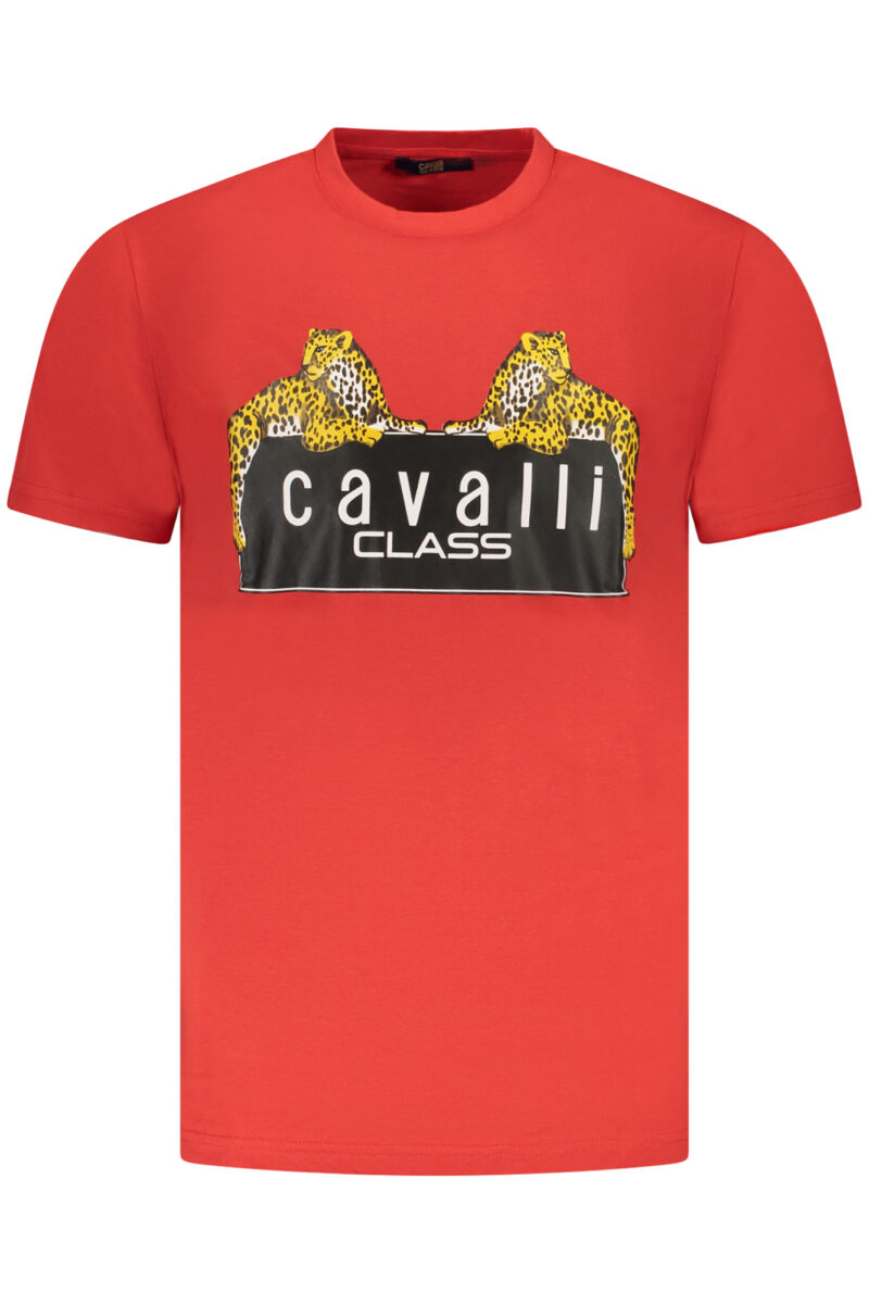 CAVALLI CLASS PÁNSKÉ TRIČKO S KRÁTKÝM RUKÁVEM ČERVENÉ