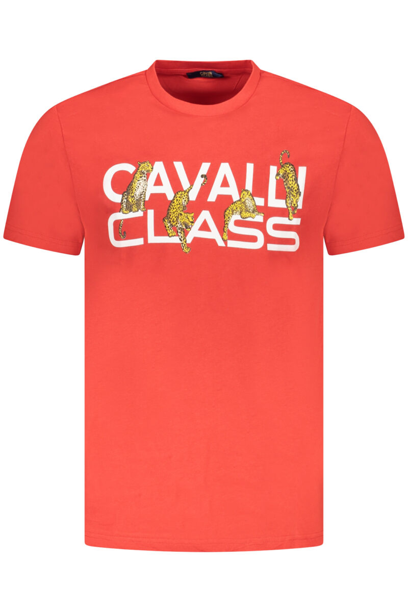 PÁNSKÉ TRIČKO CAVALLI CLASS S KRÁTKÝM RUKÁVEM ČERVENÉ