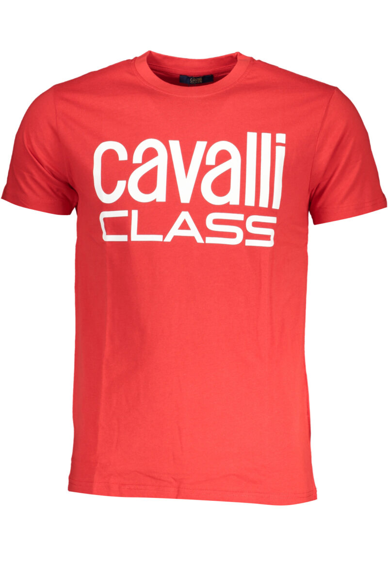 CAVALLI CLASS PÁNSKÉ TRIČKO S KRÁTKÝM RUKÁVEM ČERVENÉ