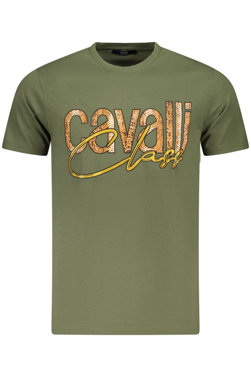 PÁNSKÉ TRIČKO CAVALLI CLASS S KRÁTKÝM RUKÁVEM, ZELENÉ