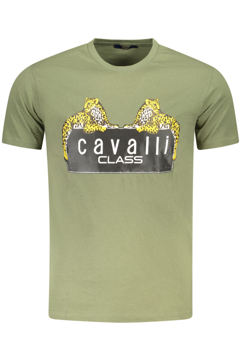 CAVALLI CLASS PÁNSKÉ TRIČKO S KRÁTKÝM RUKÁVEM ZELENÉ