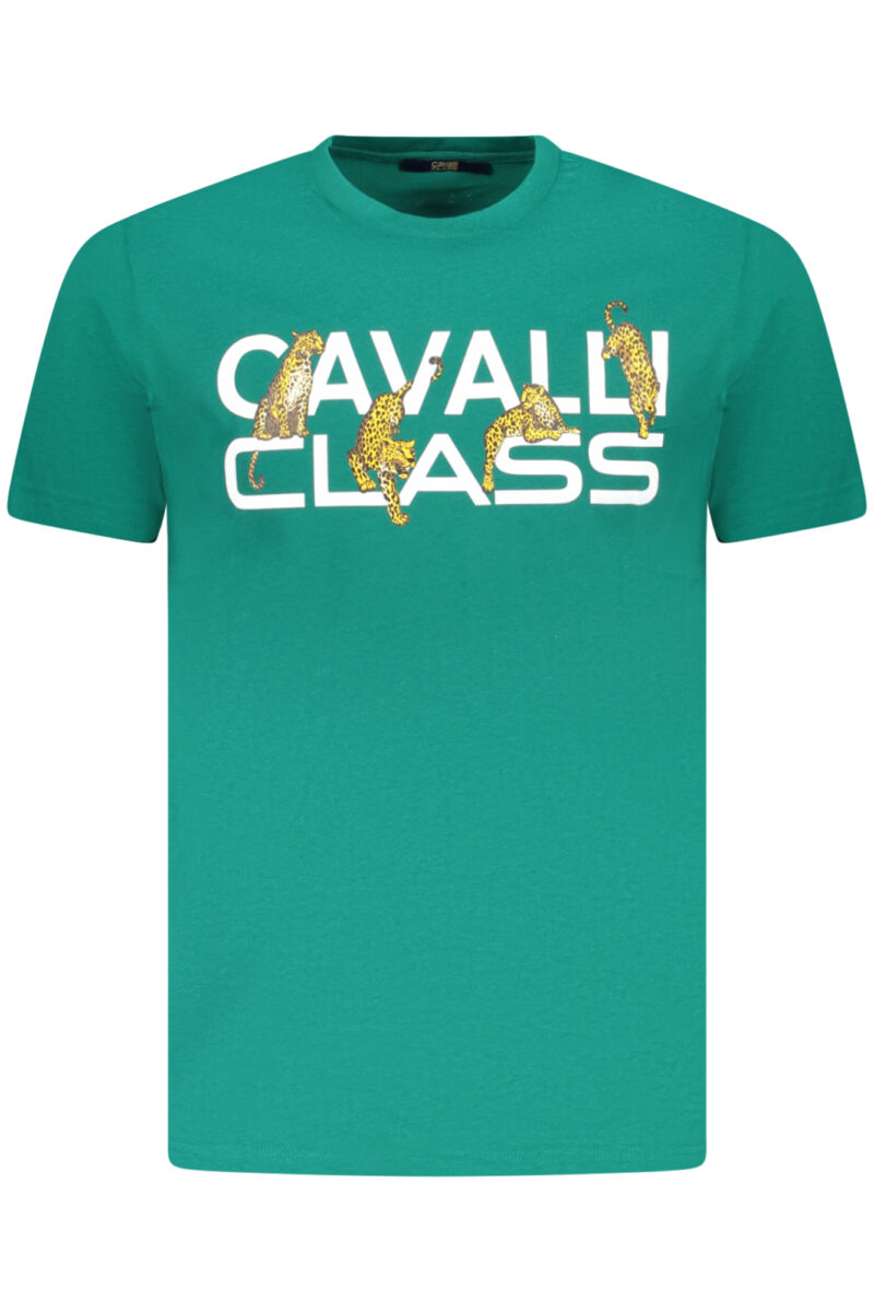 PÁNSKÉ TRIČKO CAVALLI CLASS S KRÁTKÝM RUKÁVEM, ZELENÉ