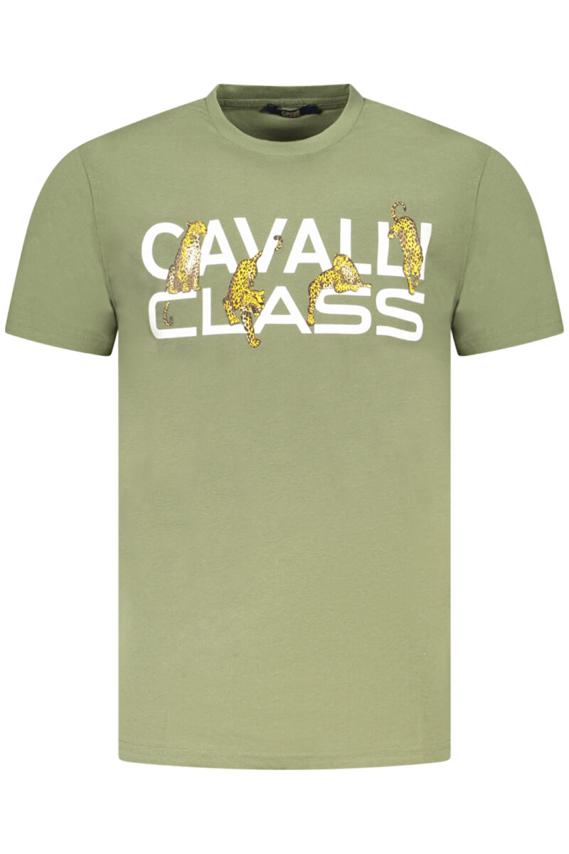 PÁNSKÉ TRIČKO CAVALLI CLASS S KRÁTKÝM RUKÁVEM, ZELENÉ