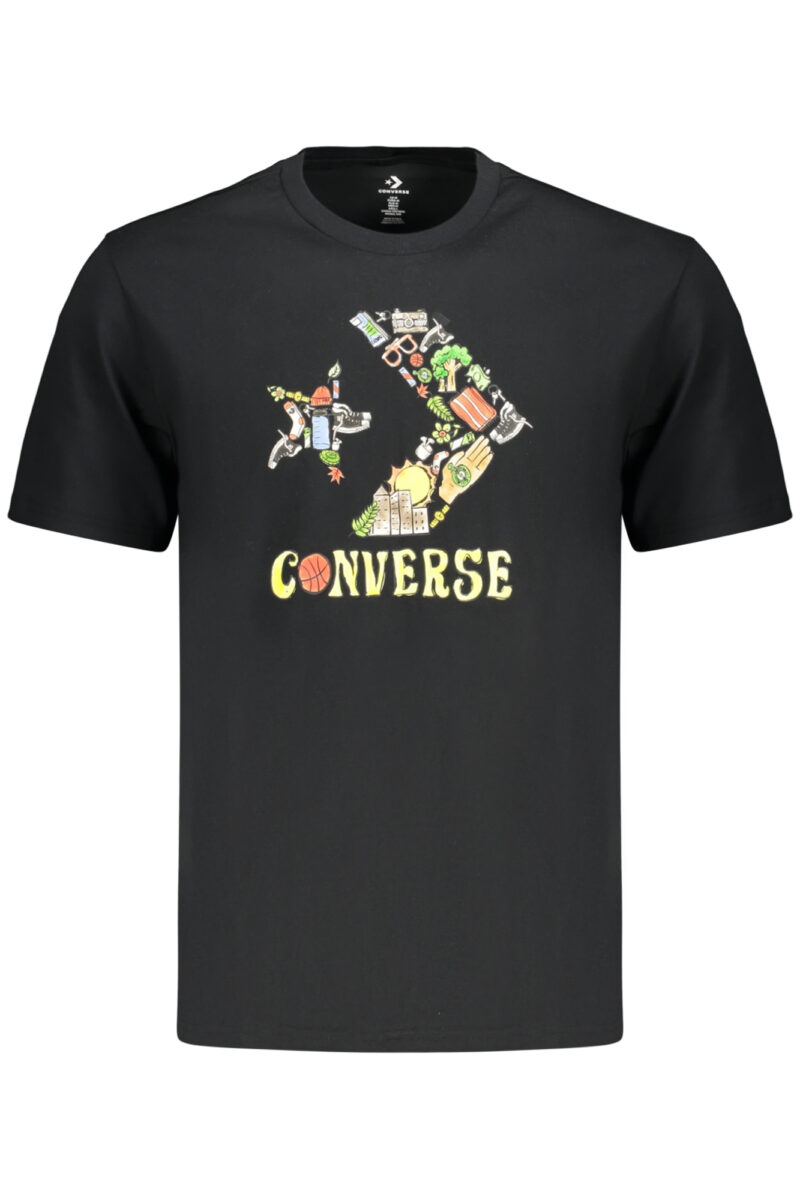 PÁNSKÉ TRIČKO S KRÁTKÝM RUKÁVEM CONVERSE, ČERNÉ