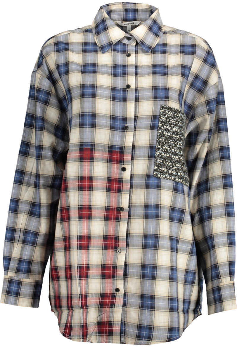 DESIGUAL LANGARM HEMD DAMEN BLAU