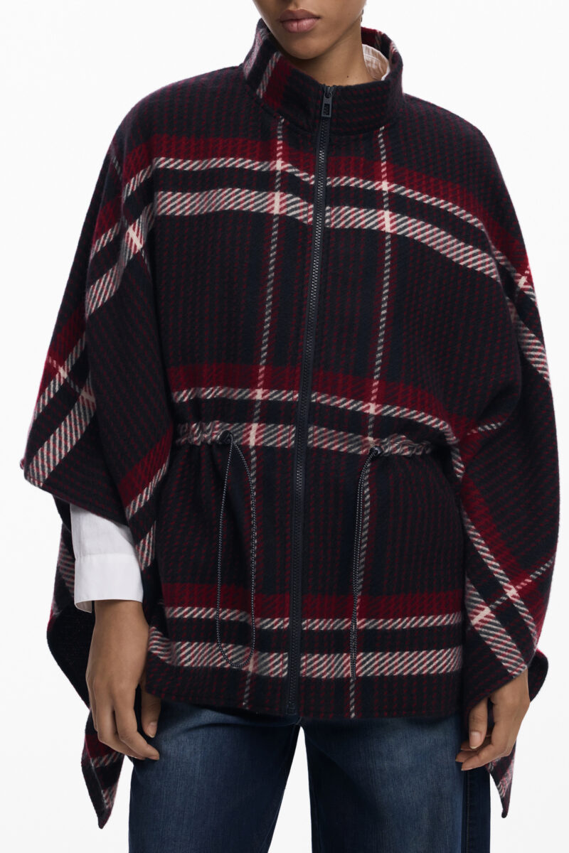 ŽENSKÉ PONCHO DESIGUAL ČERNÉ