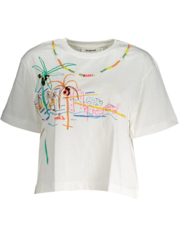 DESIGUAL Damen T-Shirt kurzarm weiß