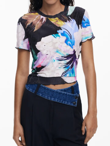 DESIGUAL Damen T-Shirt Kurzarm Schwarz