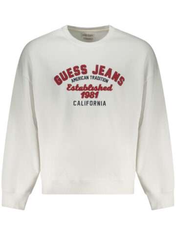 GUESS JEANS PÁNSKÁ MIKINA BEZ ZIPU BÍLÁ